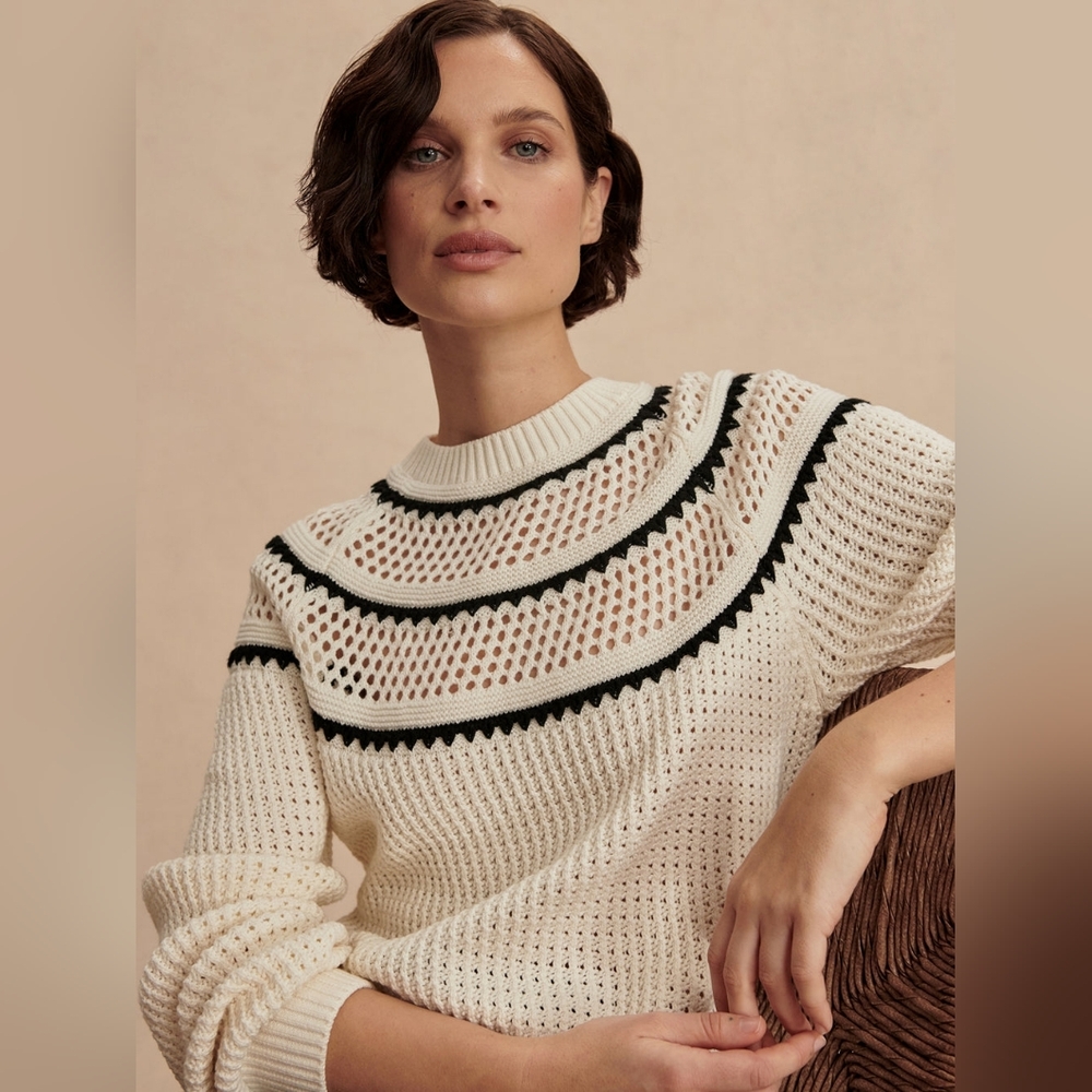 Varley Padbury Pointelle Knit Sweater NWT